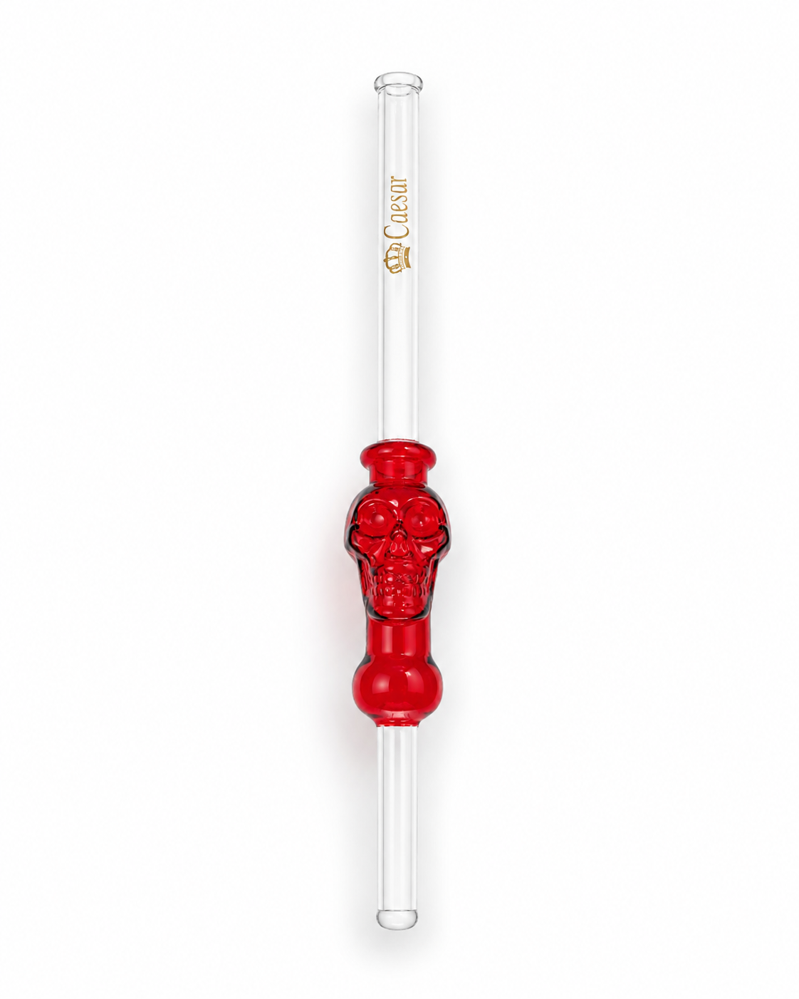 Caesar Glas Mundstück Totenkopf Rot 50 cm